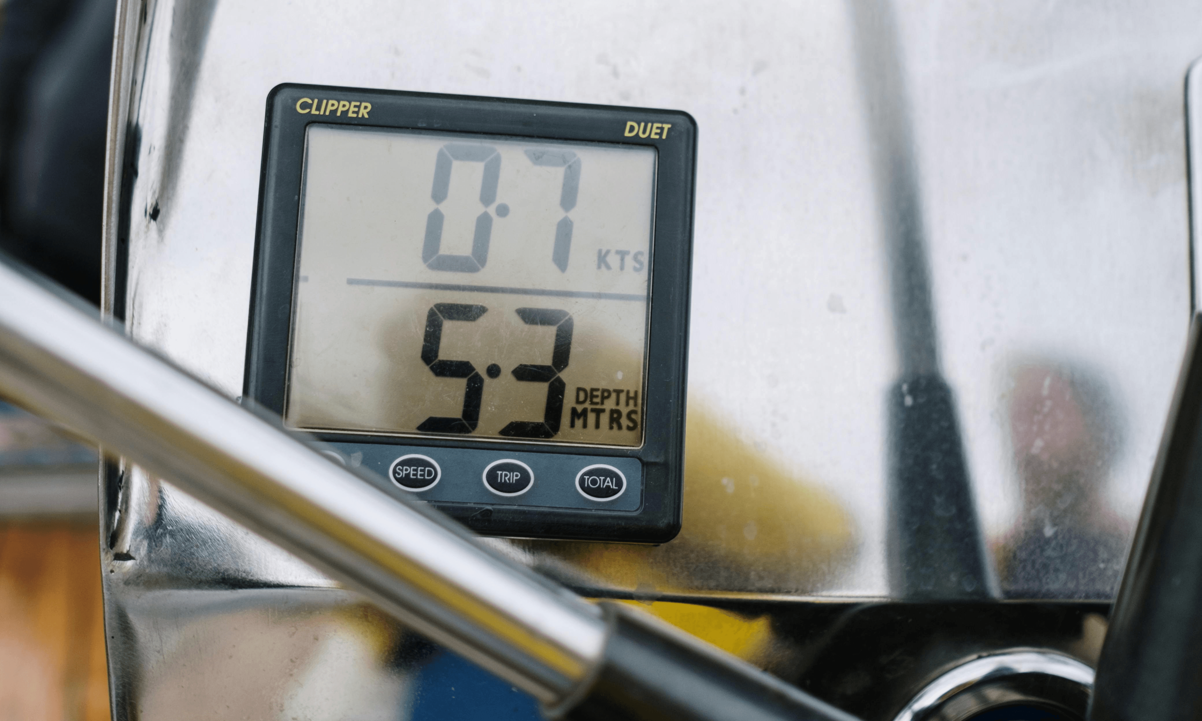 Sailboat instrument with depth meeter