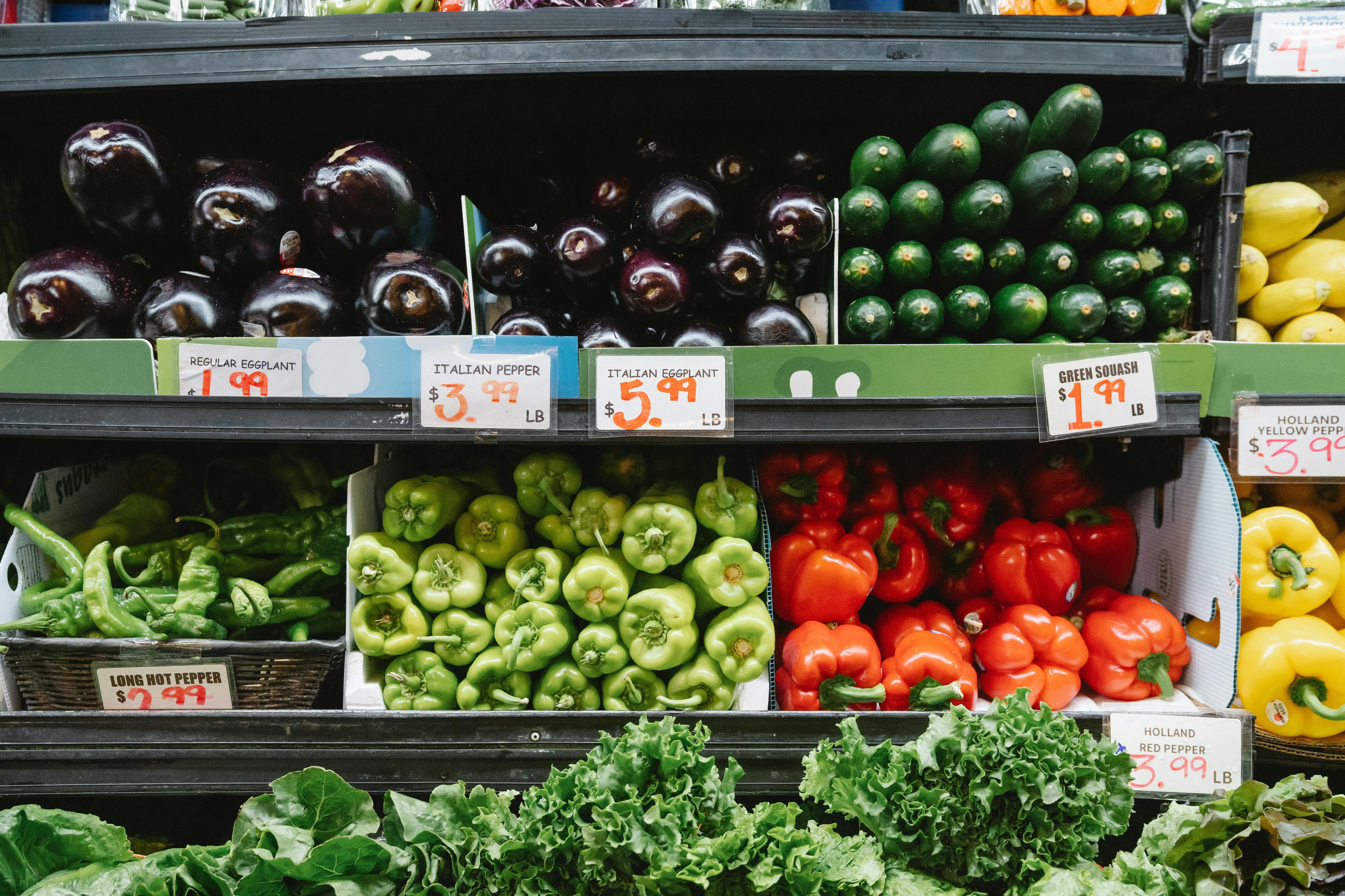Groceries in supermarket
